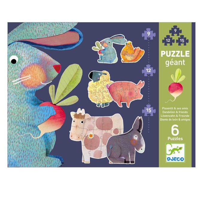 Hovedbilde Dyrevenner, gigant puslespill 36 brikker