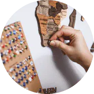 Tre kart, vegg kart i tre,