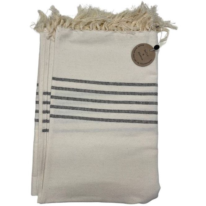 Hovedbilde Hvite duk med grå striper